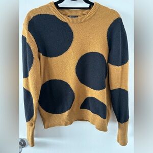 Who What Wear Polka Dot Sweater | Size: Medium | Color: Brown & Black